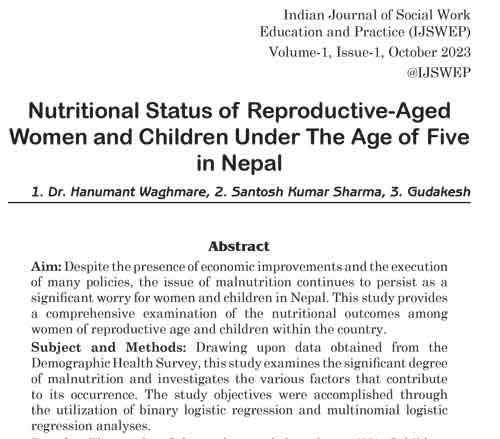 05 Nutritional Status of Reproductive-Aged
Women and Children Under The Age of Five
in Nepal